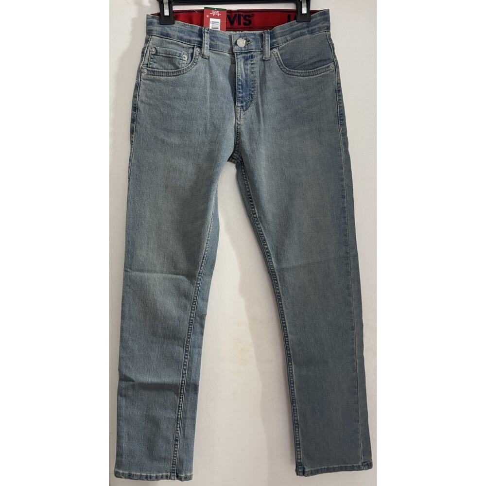 Levi's Youth Boy's Slim Flex Stretch Adj Waistband Straight Denim Jean Size 14